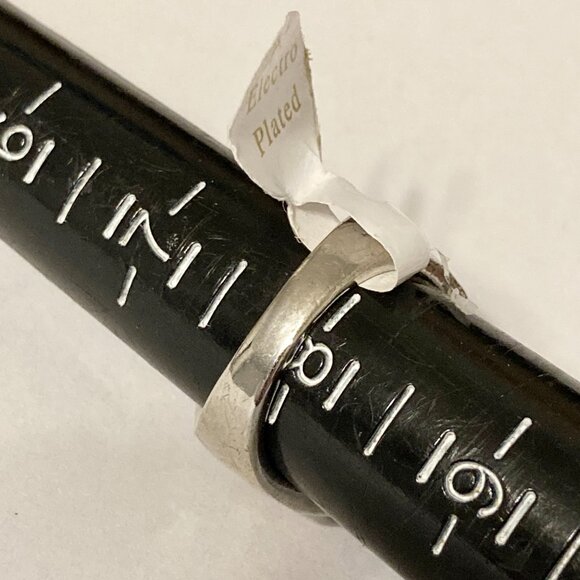 Vintage Brown Enamel Swirl Crystal Cocktail Ring Art Deco Silver Plated Size 8 - Picture 9 of 12